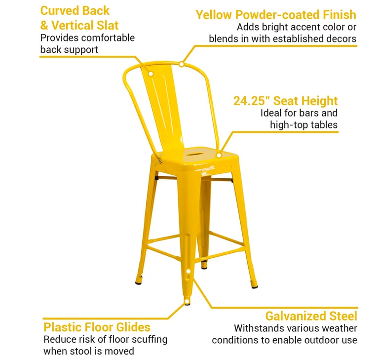 Flash Furniture CH3132024GBYL Features