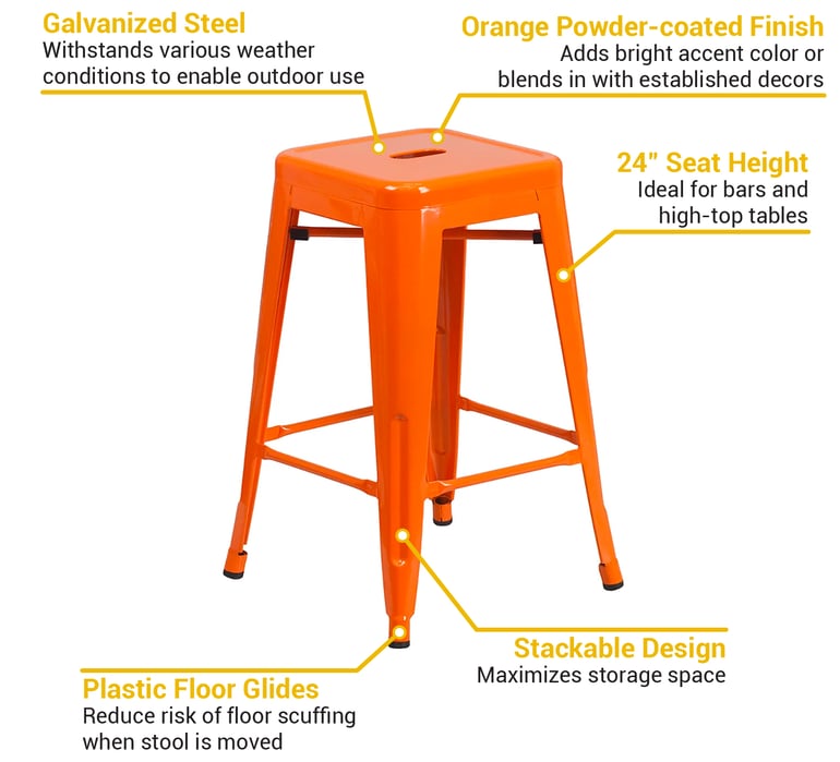 Flash Furniture CH3132024ORGG Features