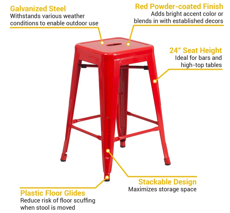 Flash Furniture CH3132024RED Features