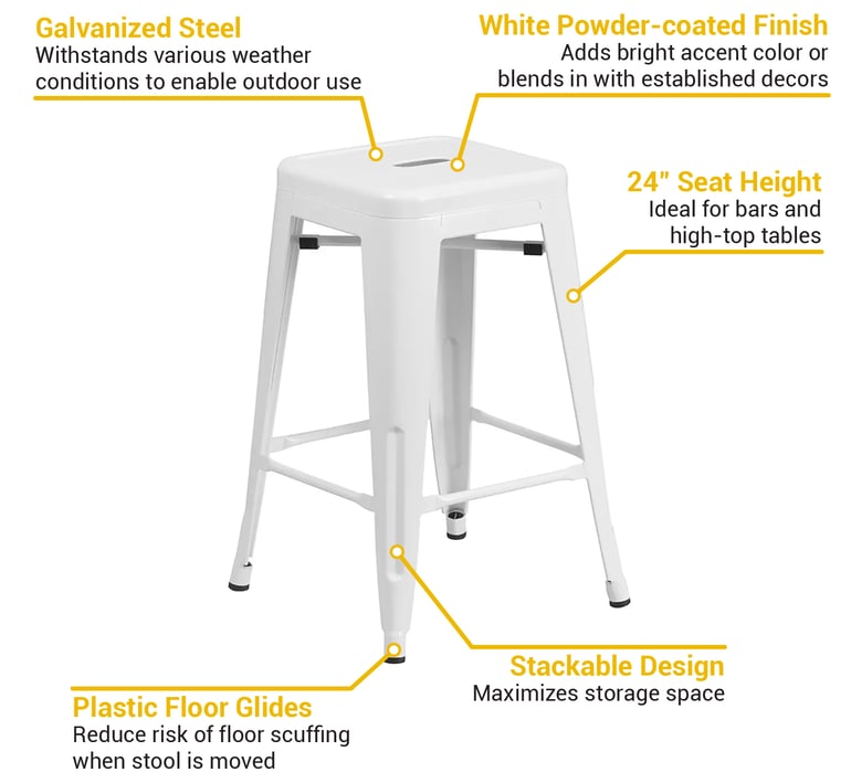 Flash Furniture CH3132024WH Features