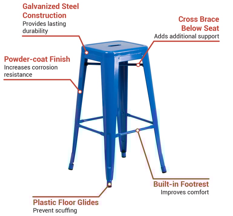 Flash Furniture CH3132030BLGG Features