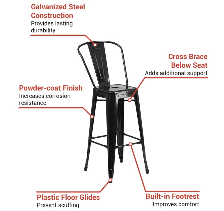 Flash Furniture CH3132030GBBK Features