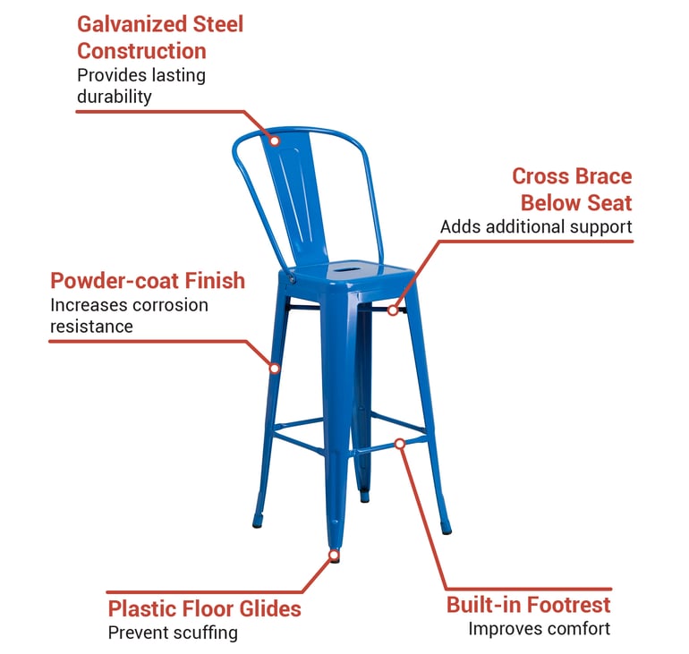 Flash Furniture CH3132030GBBL Features