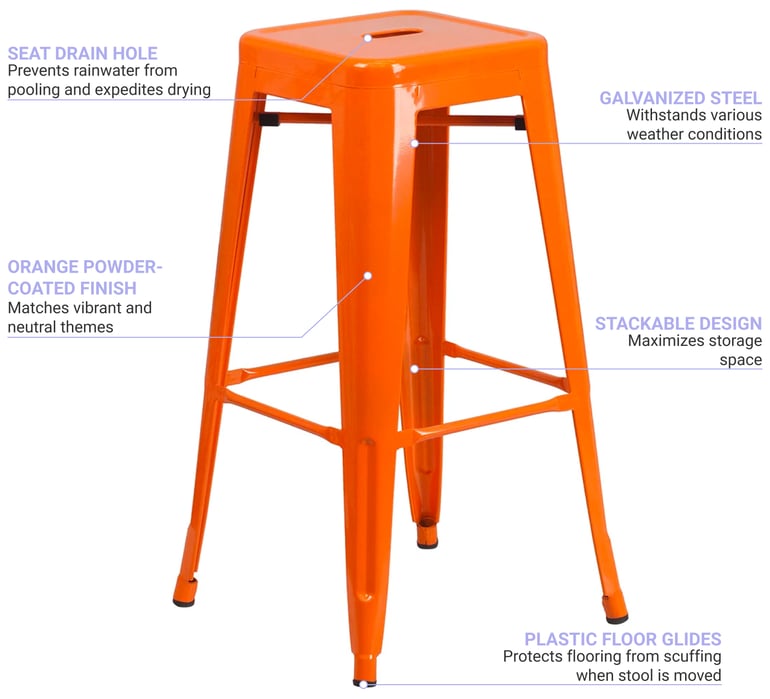 Flash Furniture CH3132030ORGG Features