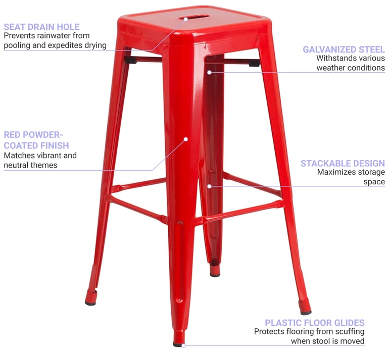 Flash Furniture CH3132030REDGG Features