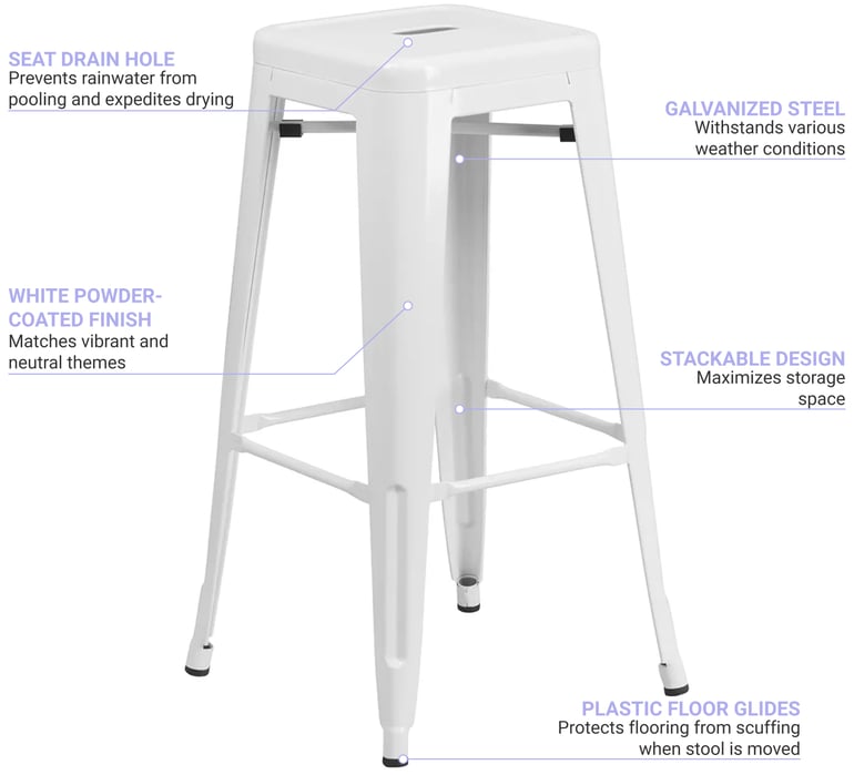 Flash Furniture CH3132030WH Features