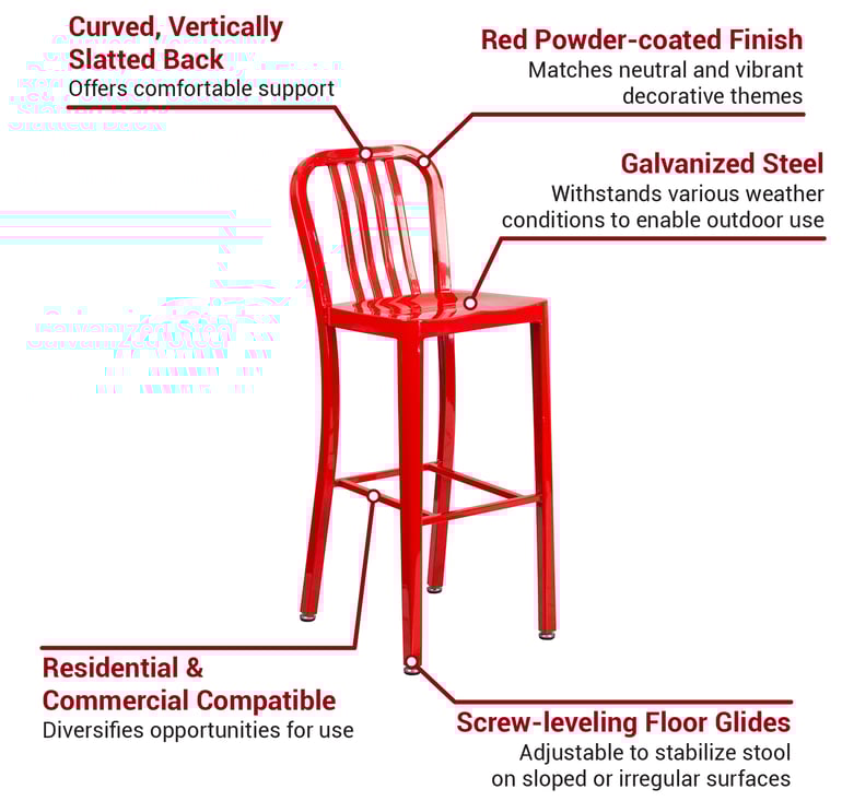 Flash Furniture CH6120030RED Features