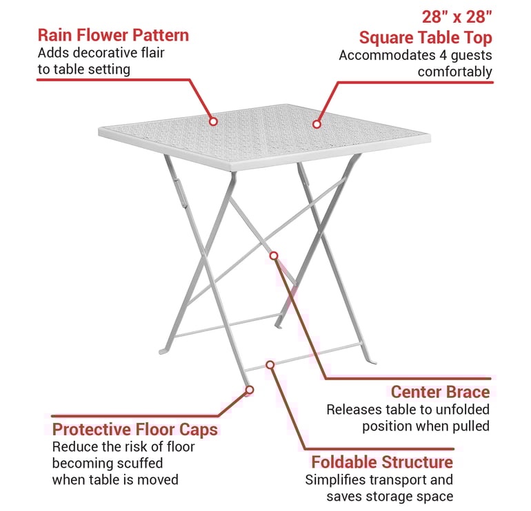 Flash Furniture CO1WH Features