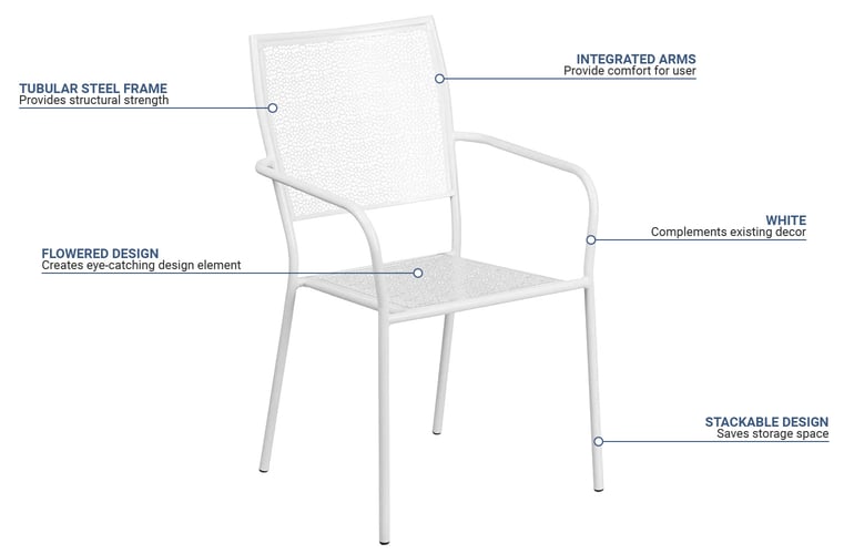 Flash Furniture CO2WH Features