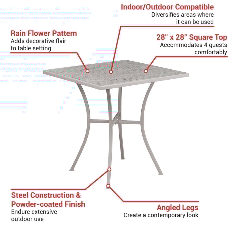 Flash Furniture CO5SIL Features