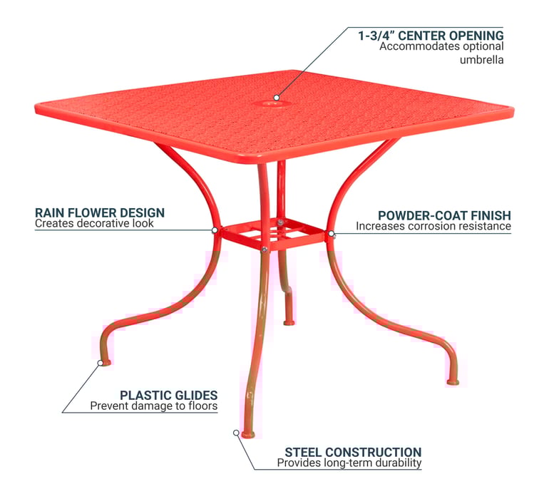 Flash Furniture CO6RED Features
