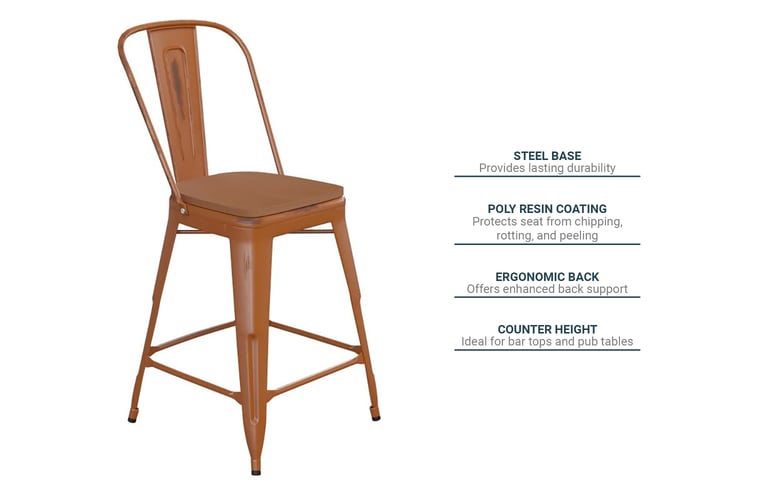 Flash Furniture ET353424ORPL1TGG Features