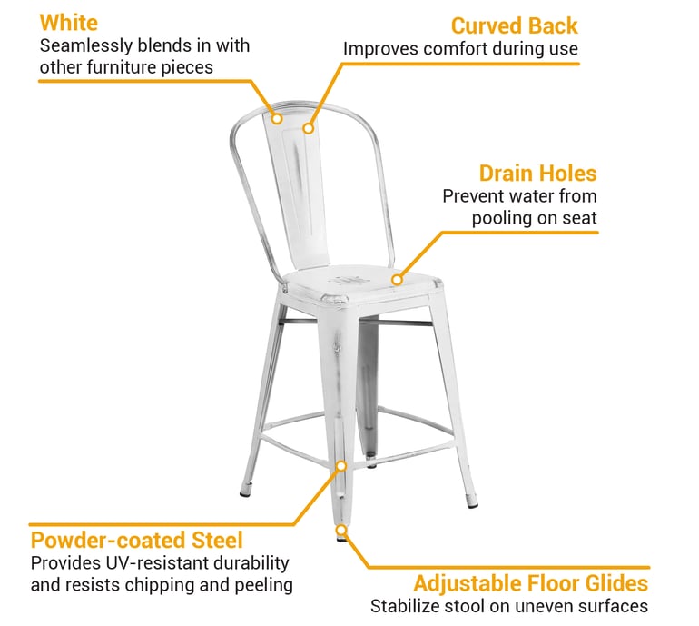 Flash Furniture ET353424WH Features