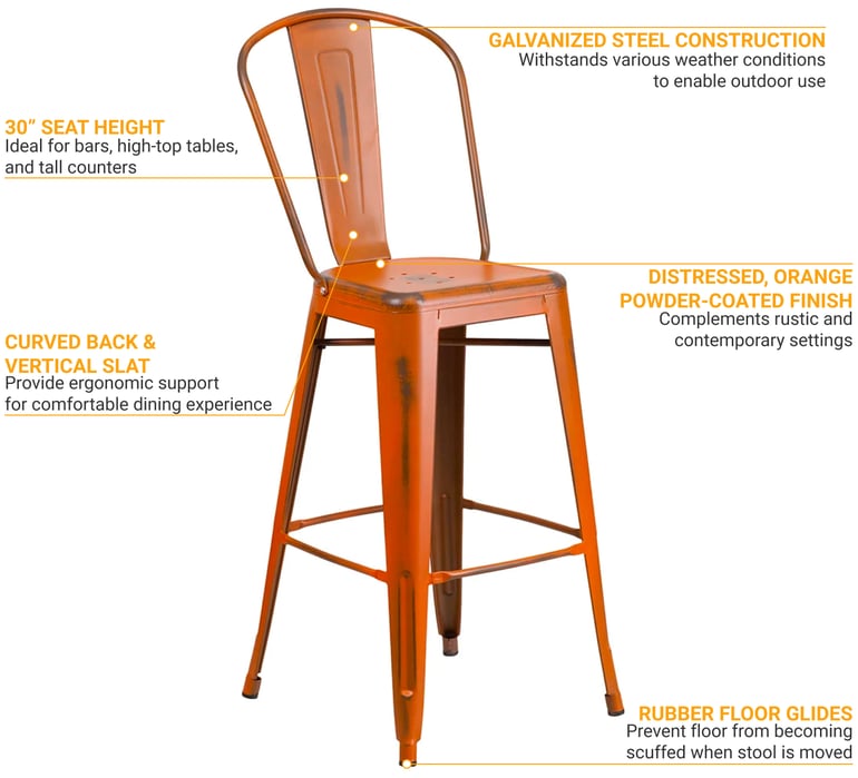 Flash Furniture ET353430OR Features