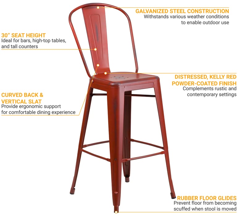 Flash Furniture ET353430RD Features