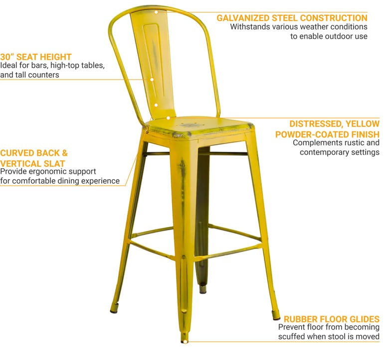 Flash Furniture ET353430YLGG Features