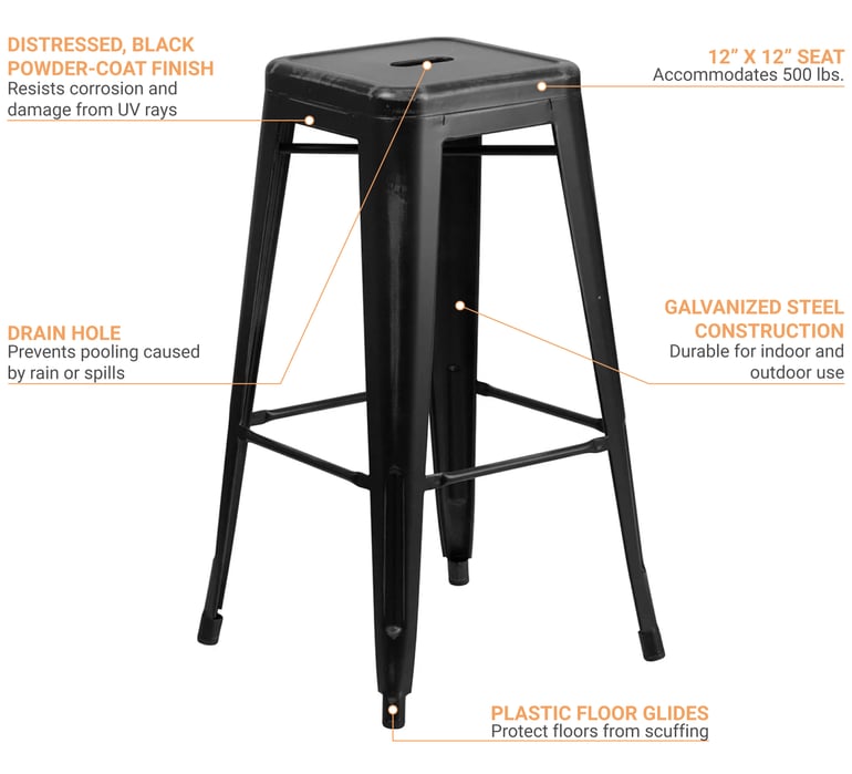 Flash Furniture ETBT350330BKGG Features