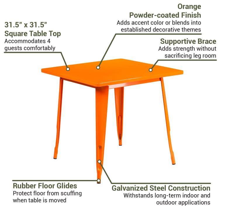 Flash Furniture ETCT0021OR Features
