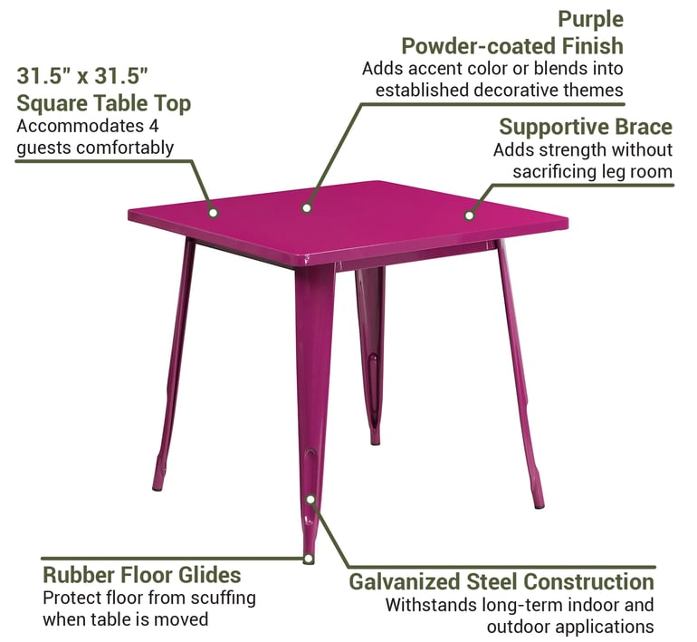 Flash Furniture ETCT0021PUR Features