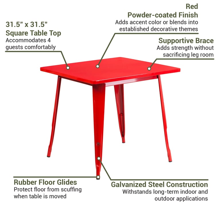 Flash Furniture ETCT0021RED Features