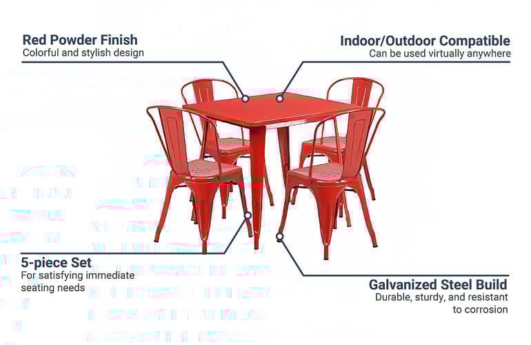 Flash Furniture ETCT002430RED Features