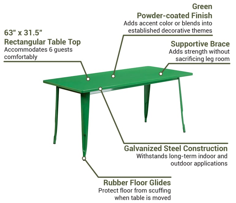 Flash Furniture ETCT005GN Features