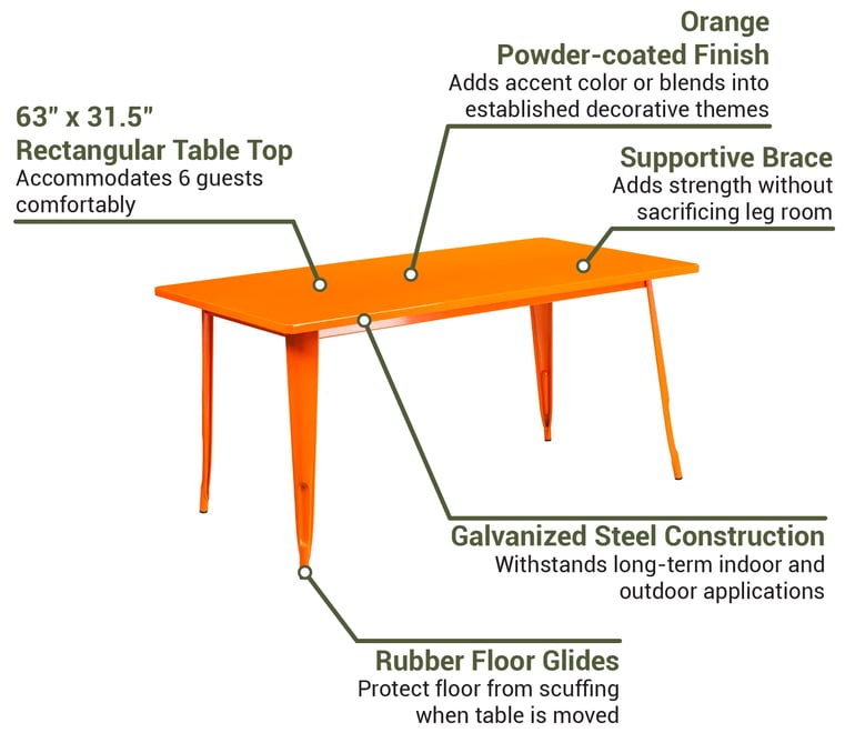 Flash Furniture ETCT005OR Features