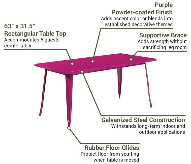 Flash Furniture ETCT005PUR Features