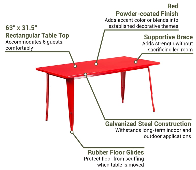 Flash Furniture ETCT005RED Features