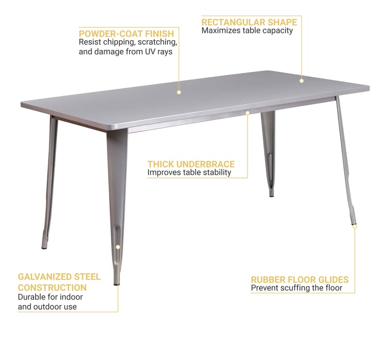 Flash Furniture ETCT005SIL Features