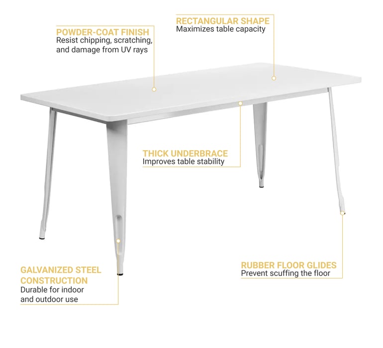Flash Furniture ETCT005WH Features