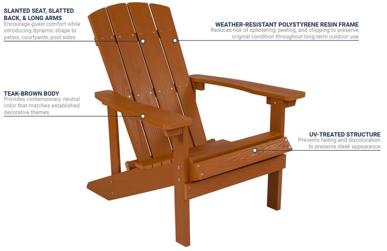 Flash Furniture JJ C14501 TEAK GG 29 1 2