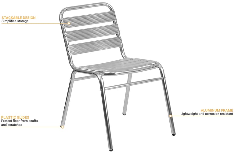 Aluminum restaurant hotsell chairs