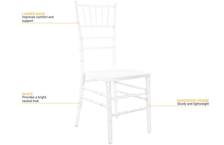 Flash Furniture White Resin Chiavari Chair