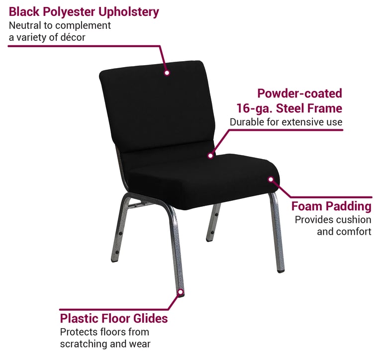 Flash Furniture XCH0221BKSV Features