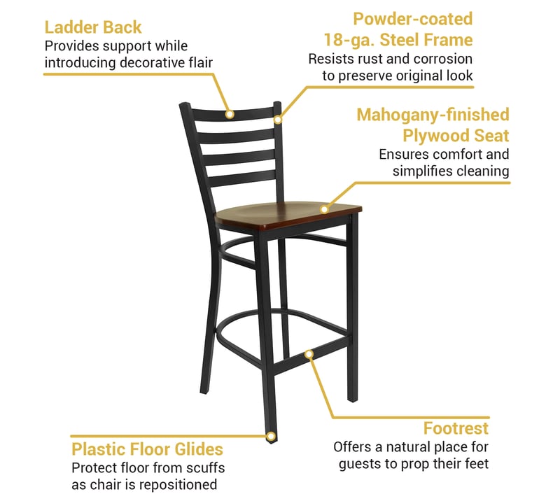 Flash Furniture XDG697BLADBMAHW Features