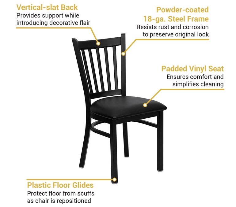 Flash Furniture XDG6Q2BVBLKV Features