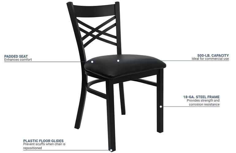 Flash Furniture XU6FOBXBKBLKVGG Features