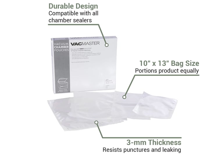 Choice 6 x 10 Chamber Vacuum Packaging Pouches / Bags 3 Mil