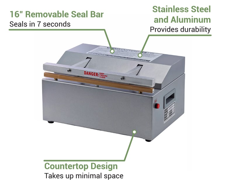 VacMaster 976110 Automatic Bag Sealer w/ 16" Seal Bar, 110v