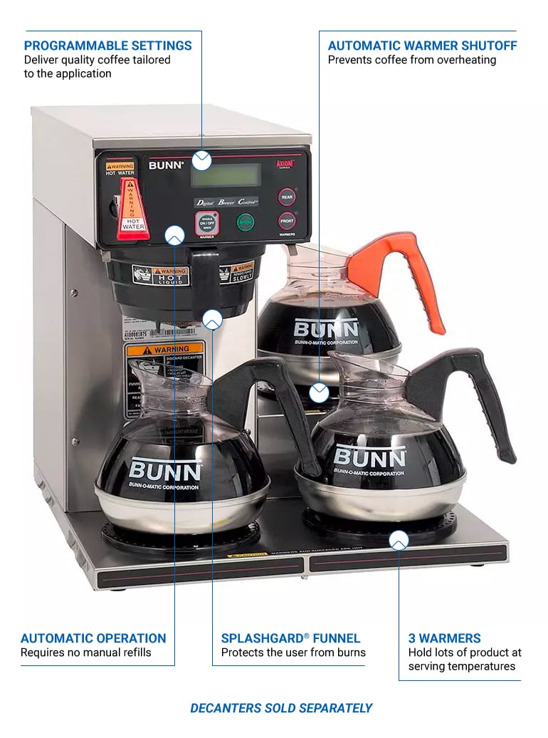 Bunn AXIOM-15-3 AXIOM® Medium Volume Decanter Coffee Maker - Automatic