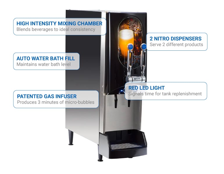 Bunn 51600.0018 2 gal Nitron® Cold Brew Coffee Dispenser w/ (2) Nitro