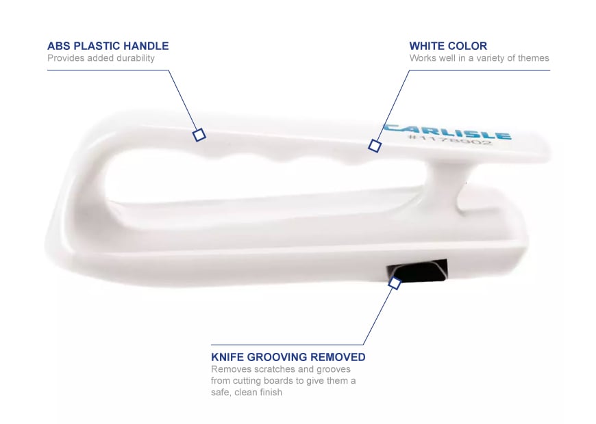 Carlisle 1178902 Cutting Board Scraper/Refinisher Tool Stainless/White