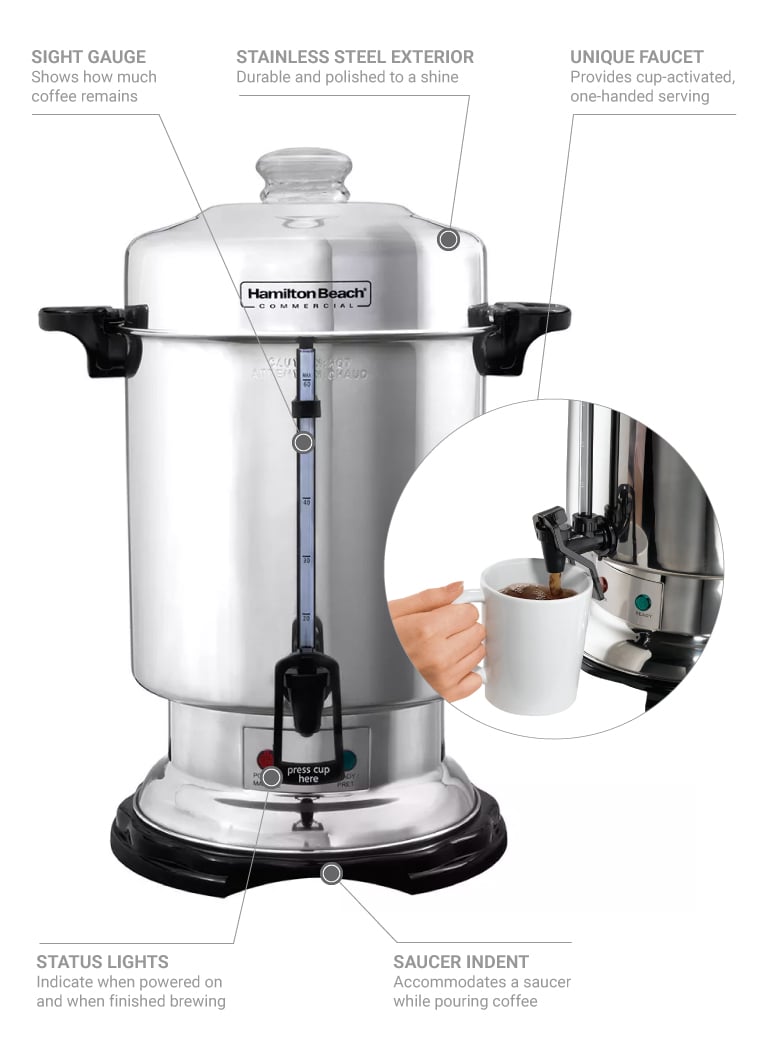 Hamilton Beach D50065 2 3/10 gal Low Volume Brewer Coffee Urn w/ 1 Tank
