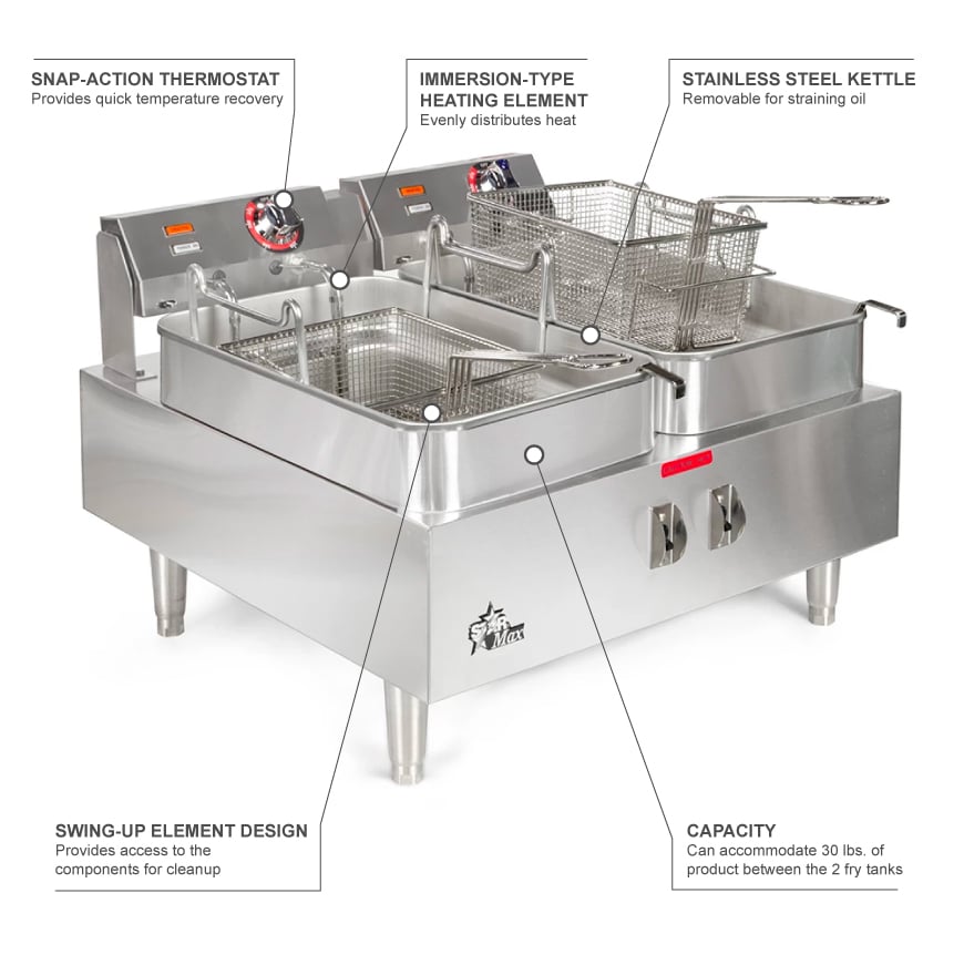 Star 530TF Countertop Electric Fryer (2) 15 lb Vats, 208v/1ph
