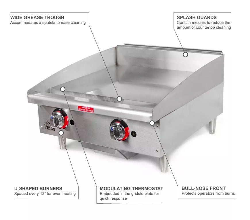 Star 624TF 24" Gas Griddle w/ Thermostatic Controls 1" Steel Plate