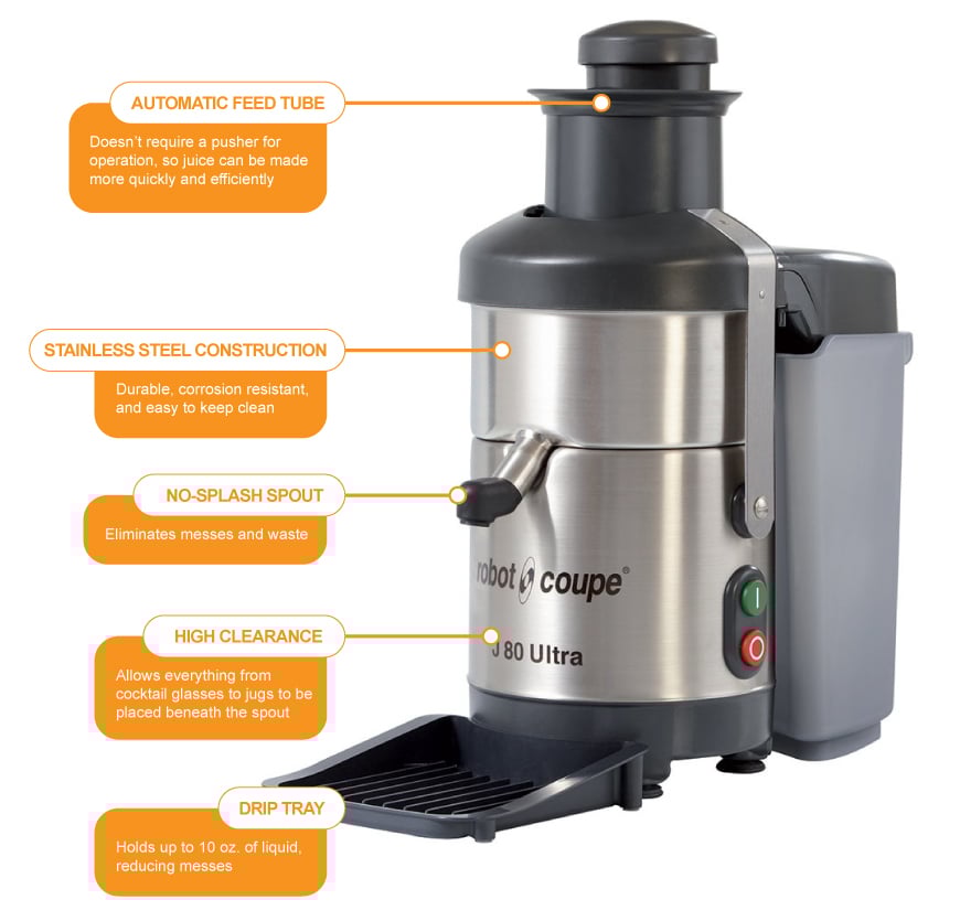 Robot Coupe J80 ULTRA Table Top Centrifugal Juicer w/ 6 1/2 qt Waste