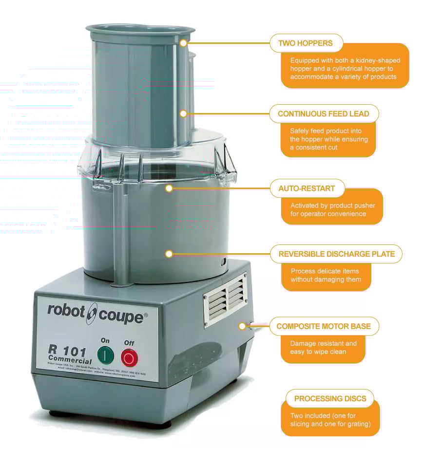 Robot Coupe R101P 1 Speed Cutter Mixer Food Processor w/ 2 1/2 qt Bowl, 120v