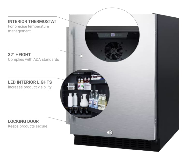 Summit AL54 23 5/8" W Undercounter Refrigerator w/ (1) Section & (1