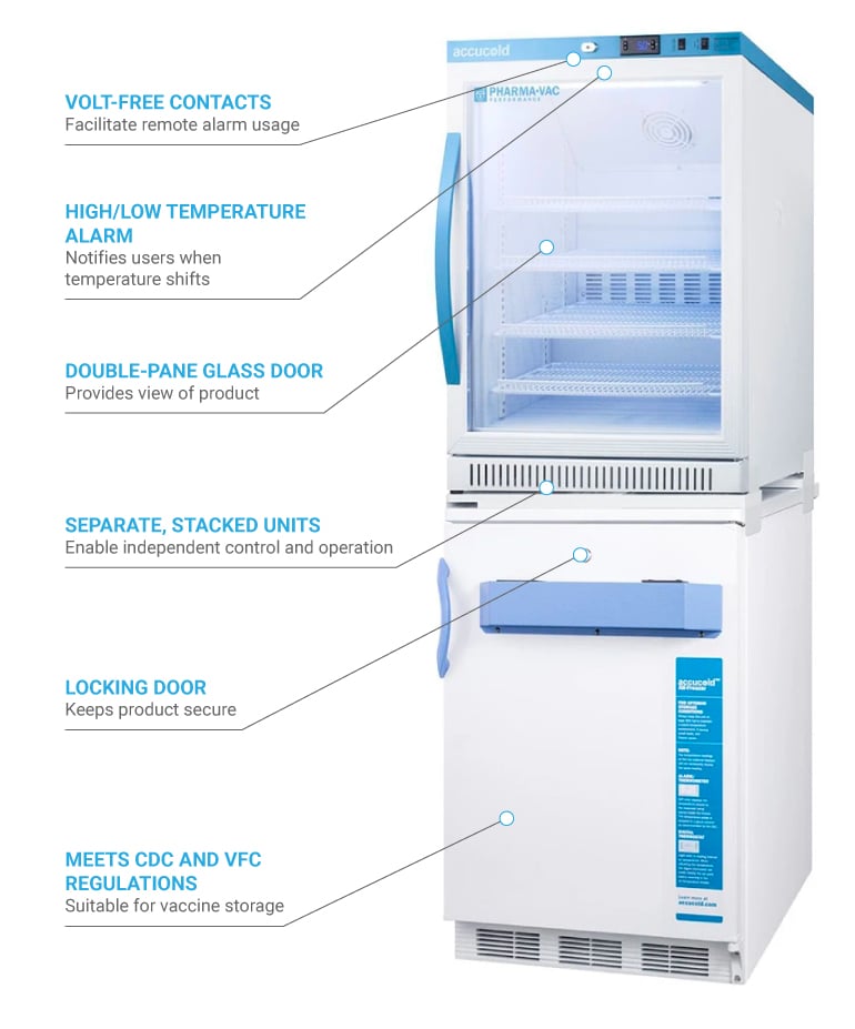 Accucold ARG6PVVT65MLSTACKME 9.2 cu ft Medical Refrigerator/Freezer